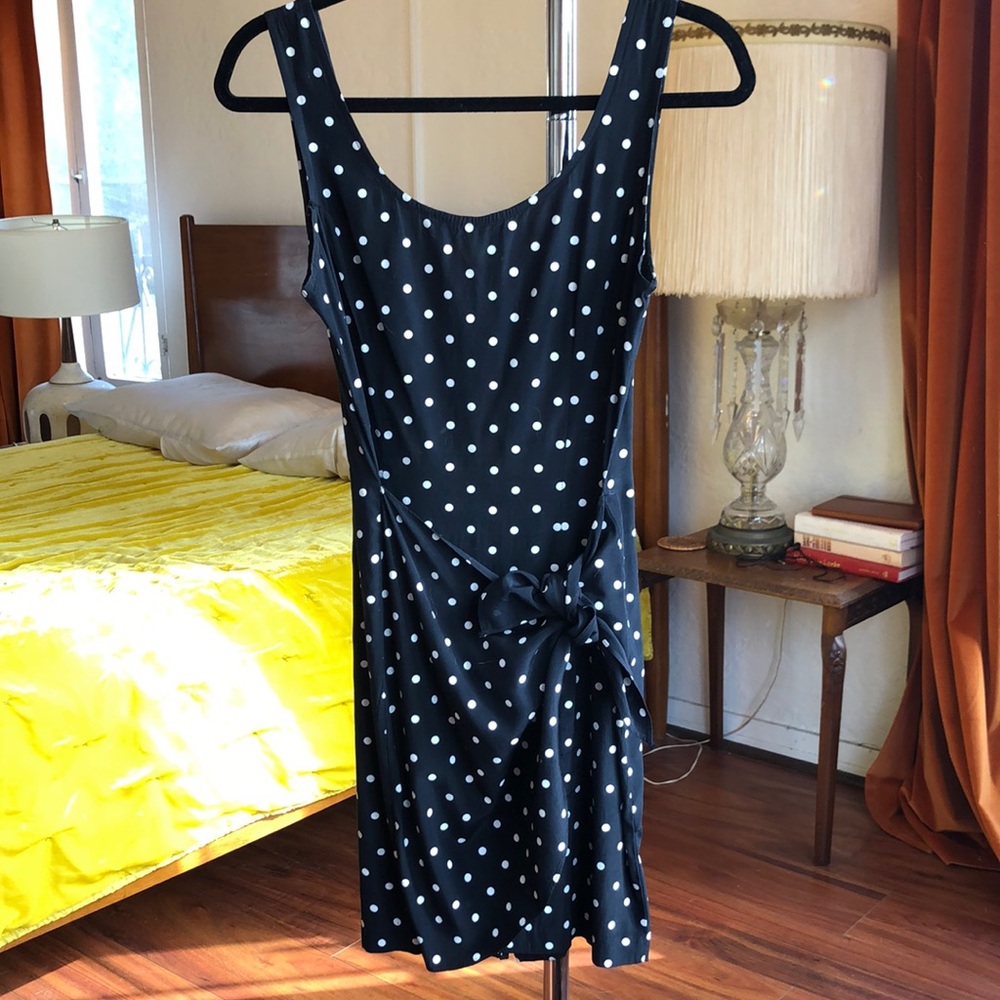 Vintage Elisse wrap dress polka dots